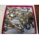 A group of silver spoons, caddy spoons et cetera