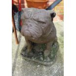 A garden ornament bulldog