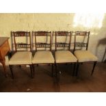 A set of four Edwardian inlaid salon chairs and a pair Regency dining chairs