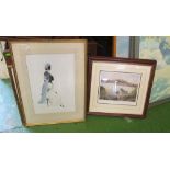 Honoria D Marsh - coloured silhouette Mrs Dashwood and her daughter, two limited edition prints