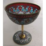 A Russian Plique a Jour goblet, mark for Pavel Ovchnnikov and 88AP 11cm high s/a/f