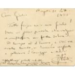 VERDI GIUSEPPE: (1813-1901) Italian Composer. A very fine A.L.S., `G. Verdi´, one page, to a 4.