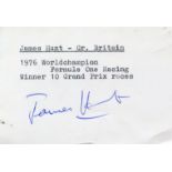HUNT JAMES: (1947-1993) British Motor Racing Driver, Formula One World Champion 1976.