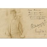 MASCAGNI PIETRO: (1863-1945) Italian Composer. Signed and inscribed postcard photograph, `P.