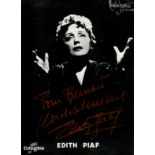 PIAF EDITH: (1915-1963) French Singer.