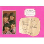 BEATLES THE: Individual black ink signatures by all four band members of the Beatles,