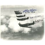 SUPERMARINE SPITFIRE: A good multiple signed 10 x 8 photograph by various World War II pilots