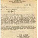 [COUNTER-INTELLIGENCE]: An original World War II date typescript document, unsigned,
