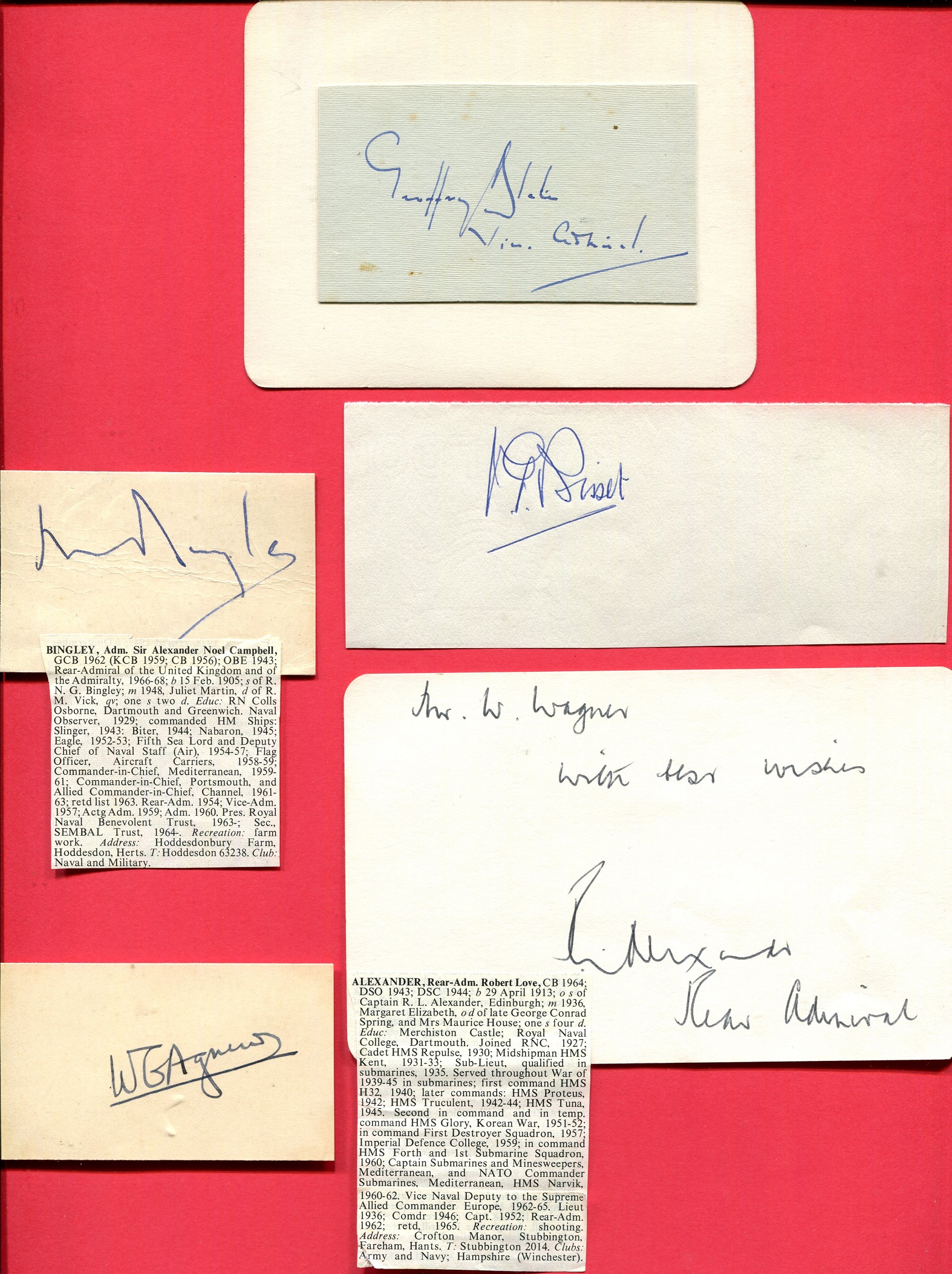 BRITISH NAVY: Small selection of signed clipped pieces, cards, A.L.S. (1) etc. - Image 2 of 5