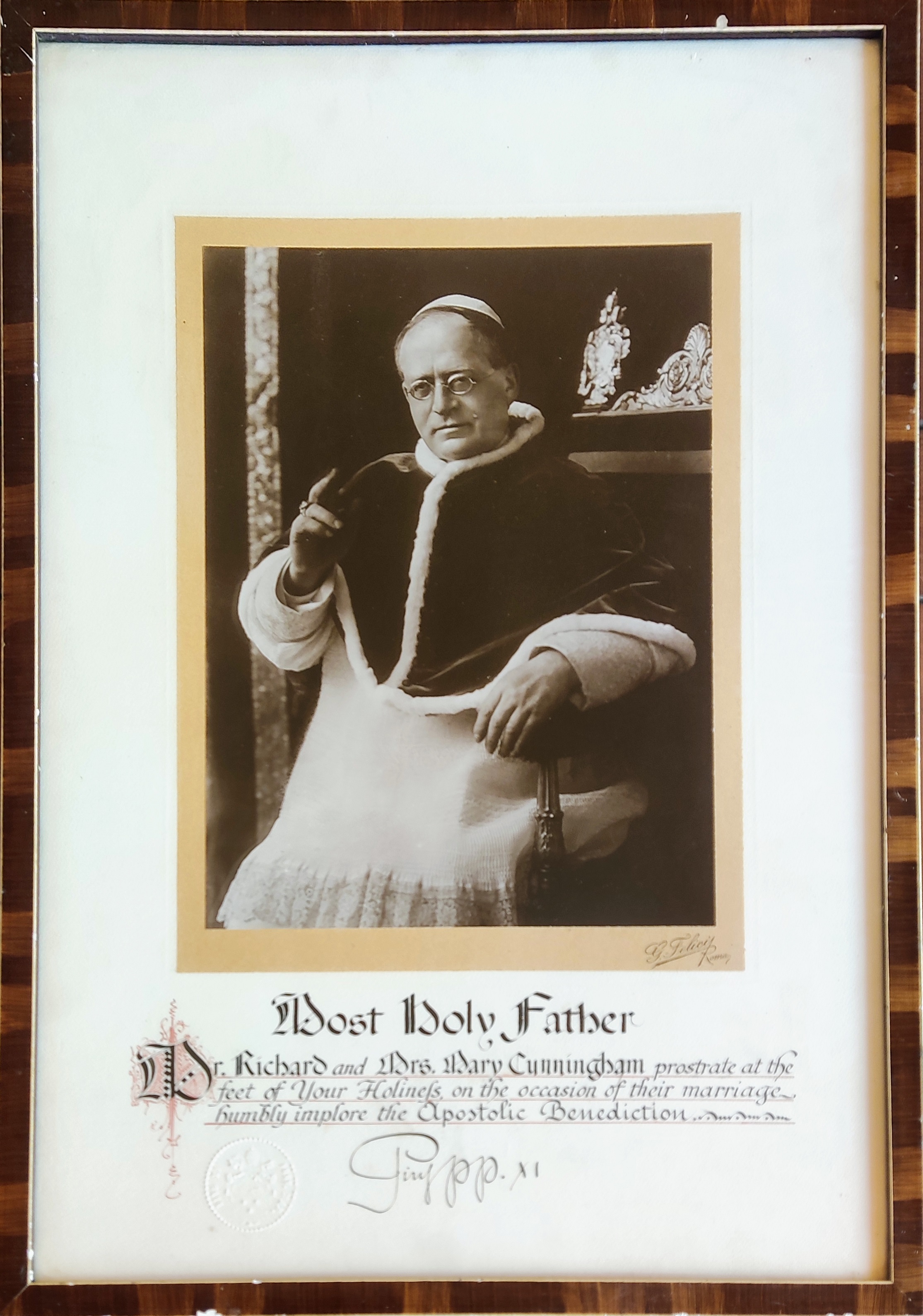 PIUS XI: (1857-1939) Pope of the Catholic Church 1922-39 and the first sovereign of Vatican City