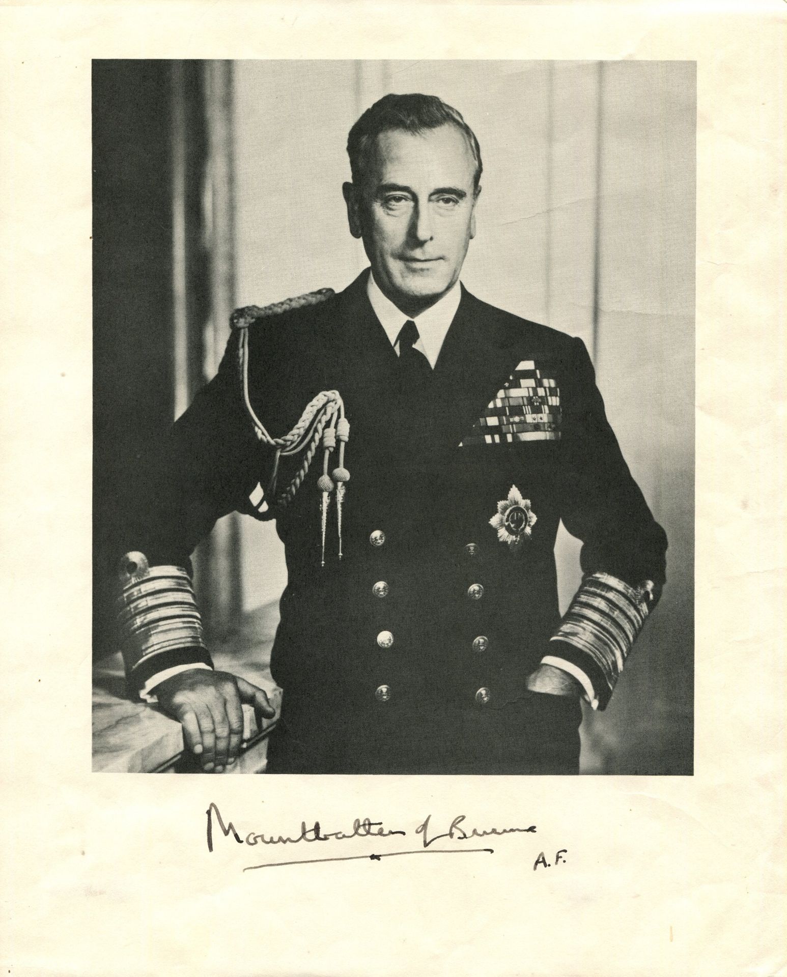 MOUNTBATTEN LOUIS: (1900-1979) British Admiral of World War II,