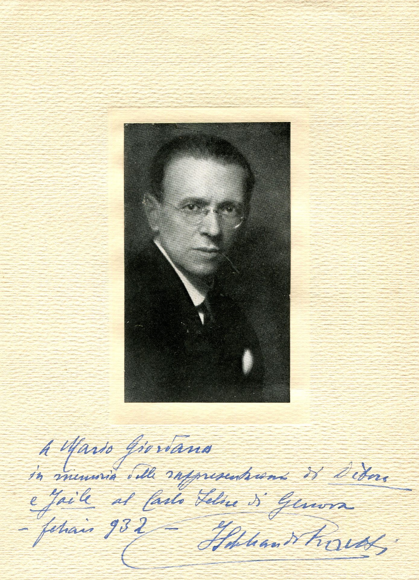 PIZZETTI ILDEBRANDO: (1880-1968) Italian composer. Vintage signed and inscribed 7.