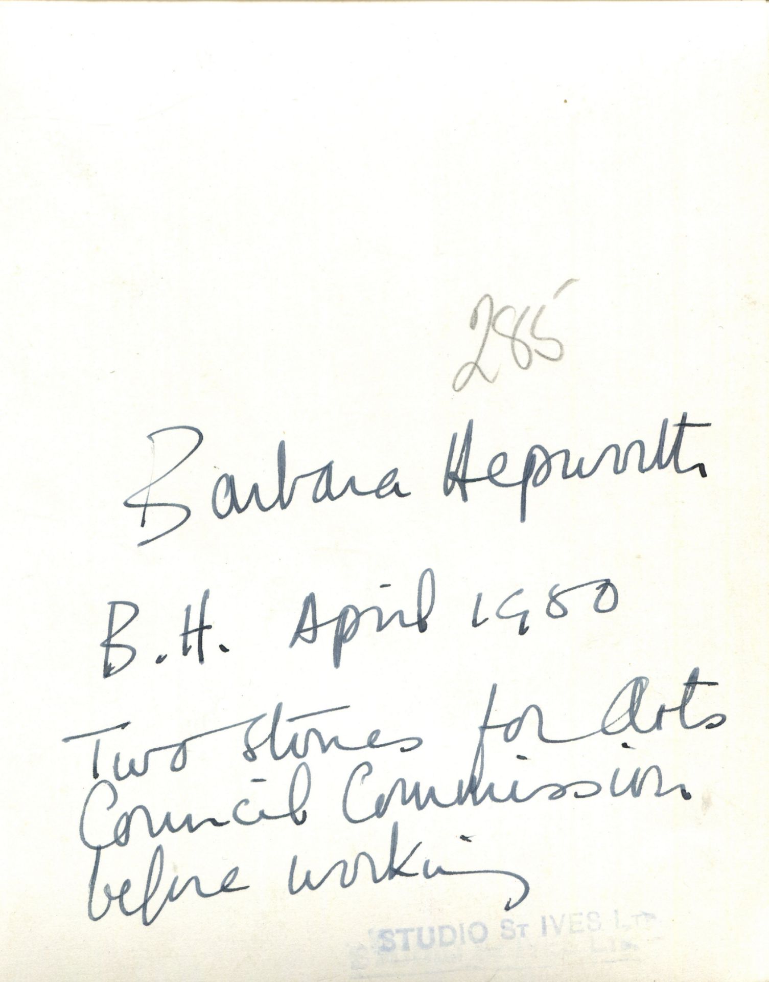 HEPWORTH BARBARA: (1903-1975) English sculptor. An excellent vintage signed 5 x 6.