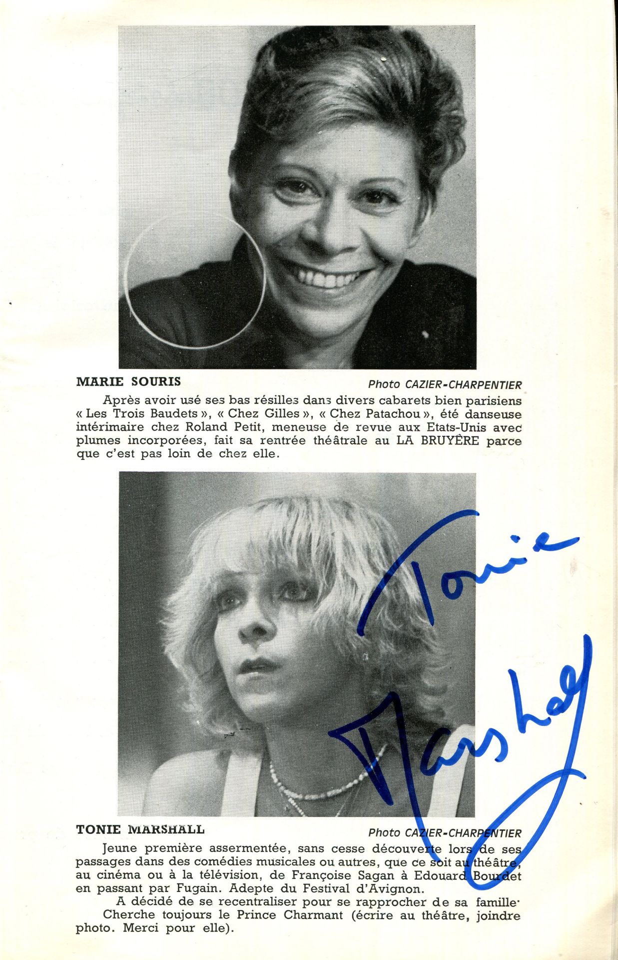 FRENCH THEATRE: Small selection of multiple signed theatre programmes by various actors, - Bild 17 aus 19