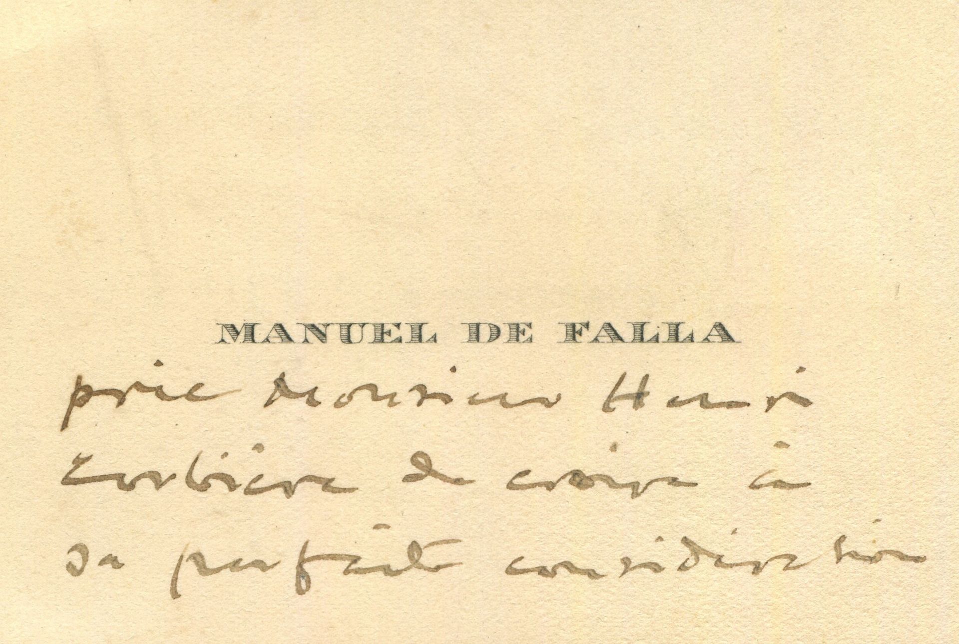 DE FALLA MANUEL: (1876-1946) Spanish composer.