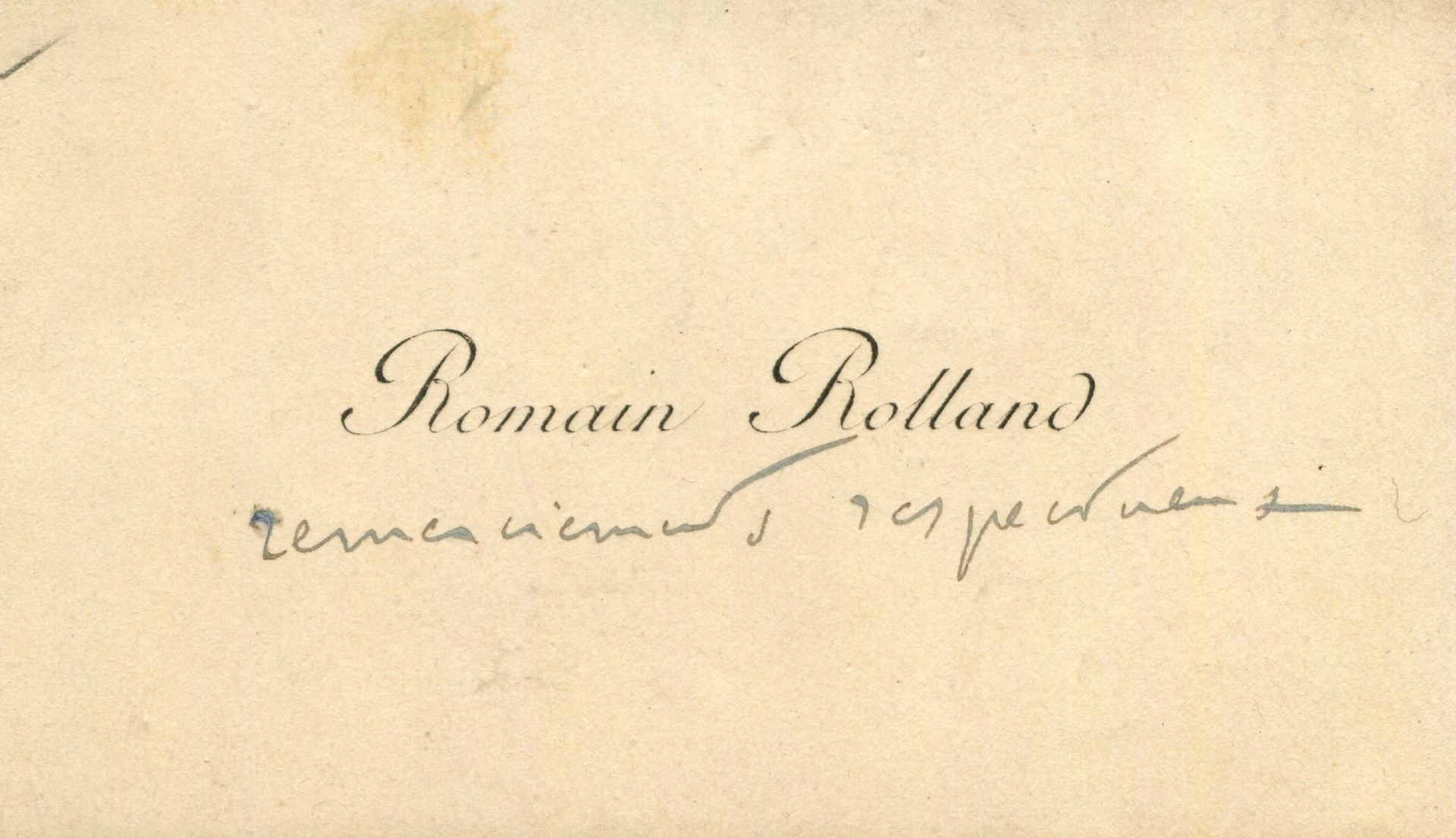 ROLLAND ROMAIN: (1866-1944) French dramatist & novelist, Nobel Prize winner for Literature, 1915.