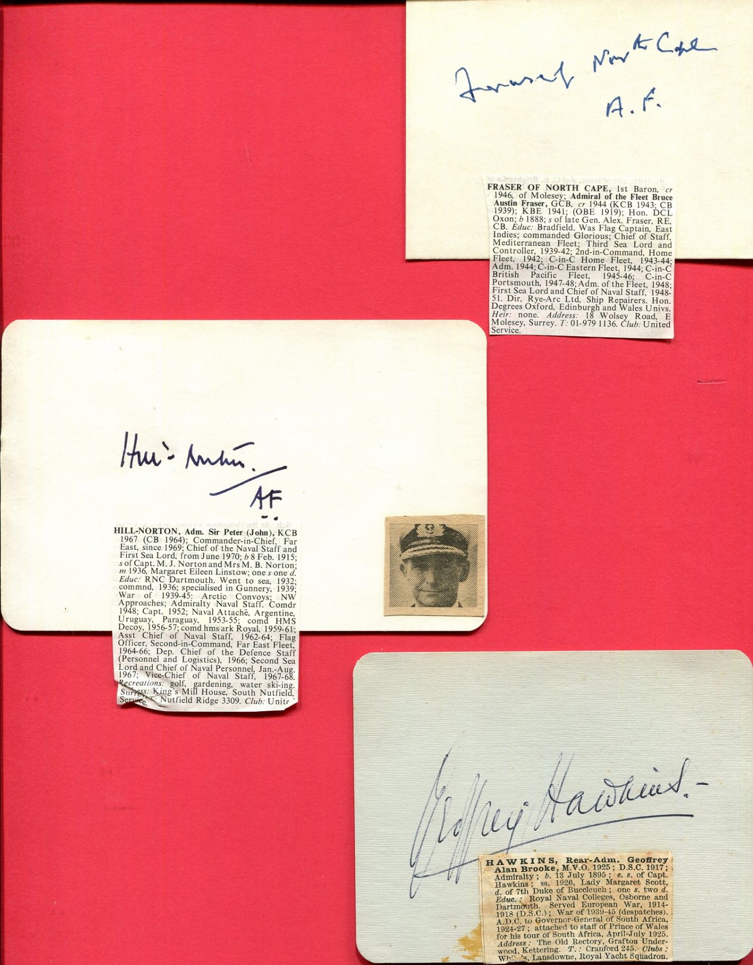 BRITISH NAVY: Small selection of signed pieces, cards, a few A.Ls.S., signed cover (1) etc. - Image 2 of 7