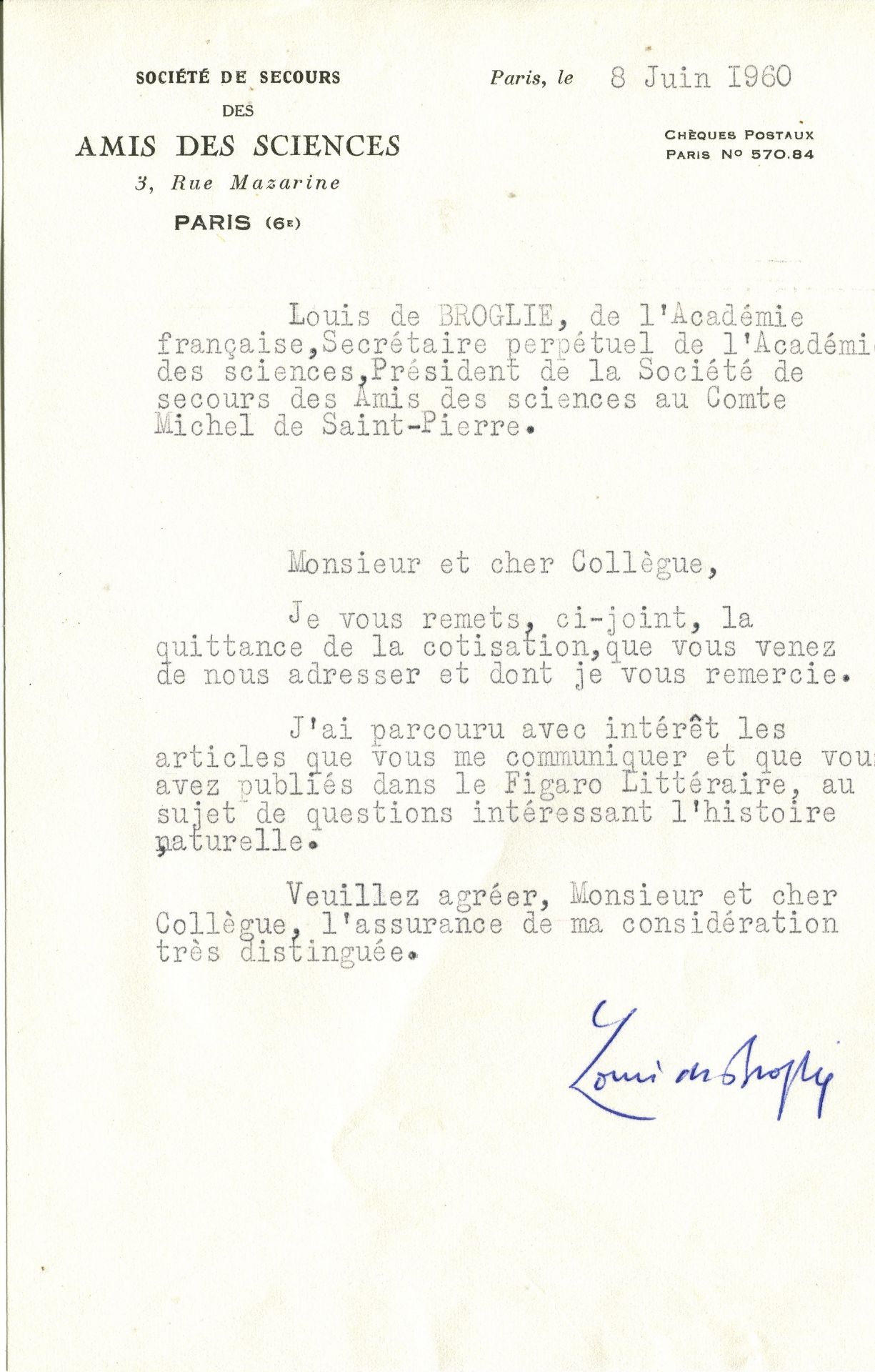 DE BROGLIE LOUIS-VICTOR & MAURICE: Louis-Victor de Broglie (1892-1987) French Theoretical Physicist, - Image 3 of 3