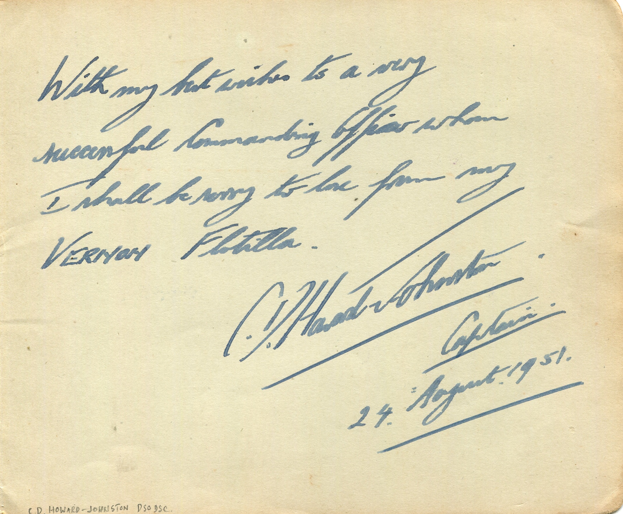 BRITISH NAVY: Small selection of signed pieces, cards, a few A.Ls.S., signed cover (1) etc. - Image 6 of 7