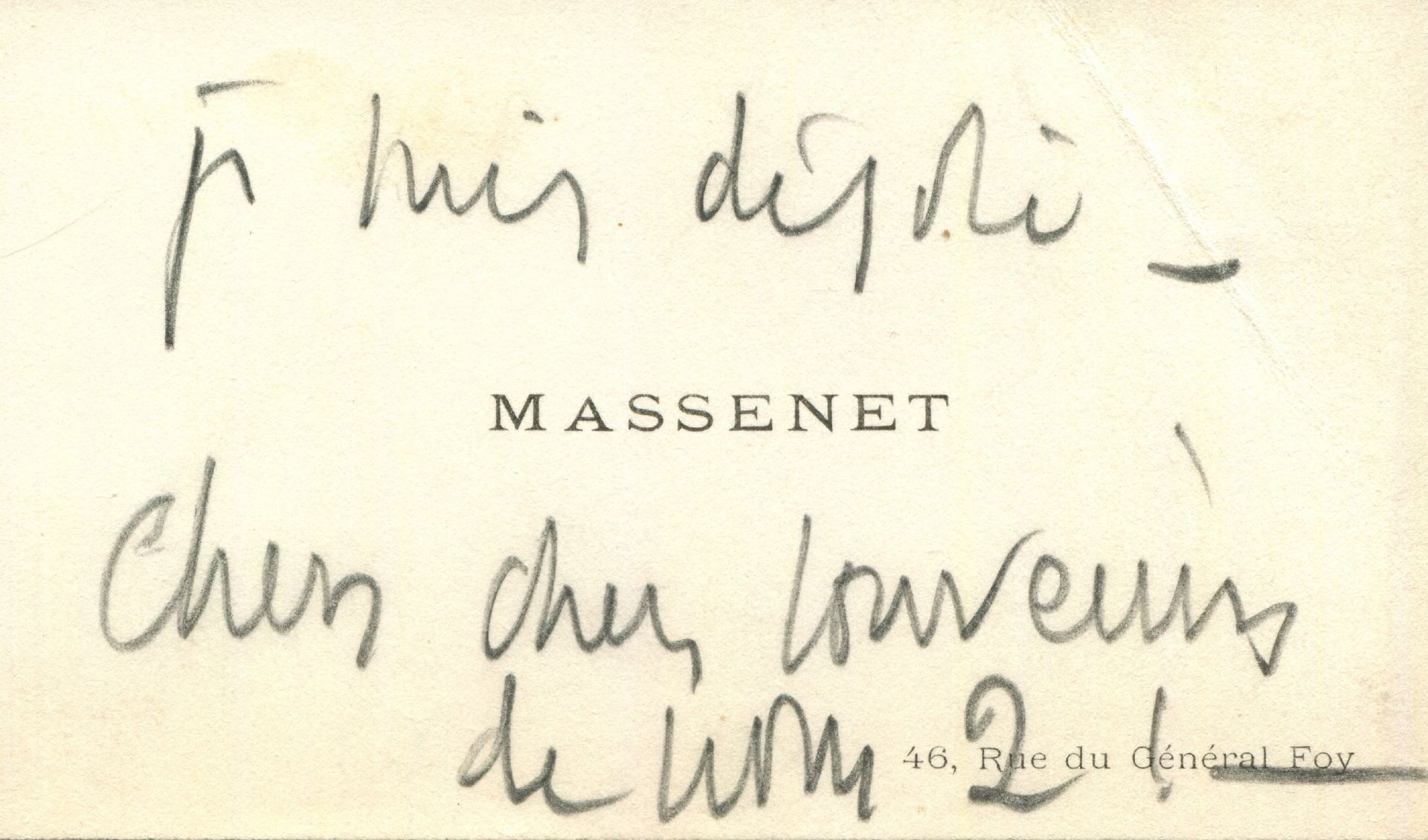 MASSENET JULES: (1842-1912) French composer of the Romantic era.