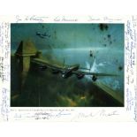 DAMBUSTERS THE: A multiple signed colour 11 x 8.