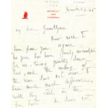 DU MAURIER DAPHNE: (1907-1989) English novelist. A good A.L.S.