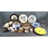 A Limoges Cabinet Plate together with a small collection of other ceramics