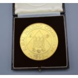 A Silver Gilt Medallion 'Rural Housing Competition 1990' within fitted case 7 ozs