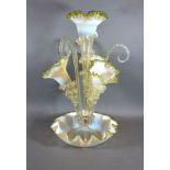 A Victorian Opaque Glass Epergne 46 cms tall