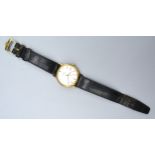 An Omega 9ct Gold Cased Mechanical Gentleman's Wrist Watch with leather strap and original buckle