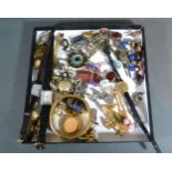 A Collection of Jewellery to include three ladies wrist watches, various necklaces, earrings and