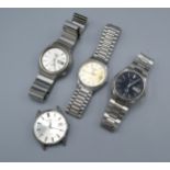 A Seiko Stainless Steel Cased Gentleman's Wrist Watch together with two other similar Seiko