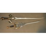 A Display Sword By Kit Rae 115 cms long together with another similar display sword by United 88 cms