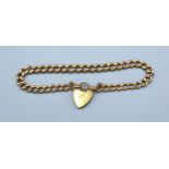 A 9ct Gold Curb Link Bracelet with padlock clasp, 16.6 gms