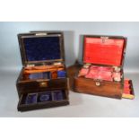 A 19th Century Coromandel and Brass Inlaid Dressing Case together with another similar dressing case