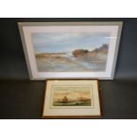Gordon Legg 'Wild Coast' watercolour signed 42 x 67 cms together with another watercolour 'Coastal