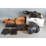 A Cameo Plate Camera together with a Kodak camera and a Nikon D100 within original box