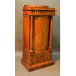 A 19th Century French Empire Style Side Cabinet, the stepped top above a concealed frieze drawer and