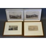 Attributed to George Cornwallis-West, pencil drawing together with three other pictures