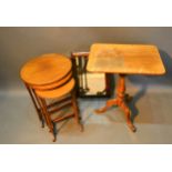 A Nest Of Three Mahogany Occasional Tables of circular form together with a 19th Century mahogany