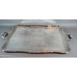 A Large Silver Plated Two Handled Tray 76 x 48 cms