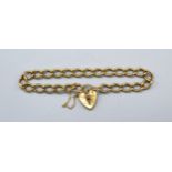 A 9ct Gold Linked Bracelet with padlock clasp, 14.4 gms