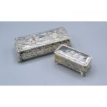 A Birmingham Silver Jewellery Casket of embossed form 6 ozs. together with a Birmingham silver and