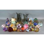 A Millefiori Glass Paperweight together with a collection of other glass paperweights to include