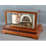 A Late 19th/Early 20th Century Mahogany Cased Barograph Barometer/Thermometer, the glazed case