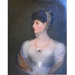 Early 19th Century English School, Half Length Portrait Of A Lady Wearing Period Dress, oil on
