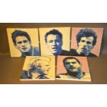 G Ioannou, A Group of Five Prints on Canvas titled Terry, Lampard, Zola, Eidur and Carlo 50 x 50cm