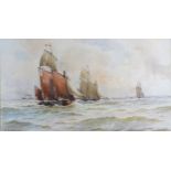 William Stephen Tomkin 'Wind Against Tide' watercolour, signed, 24 x 45 cms