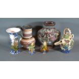 A Japanese Vase together with a collection of other related items to include a Persian jug