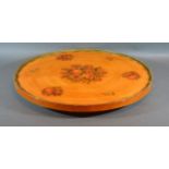 A Sheraton Revival Lazy Susan hand painted with summer flowers 45 cms diameter